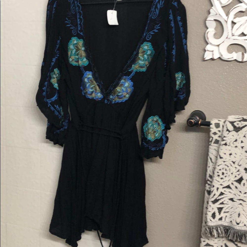 free people Black Cora Dress Sz Small - Picture 6 of 6